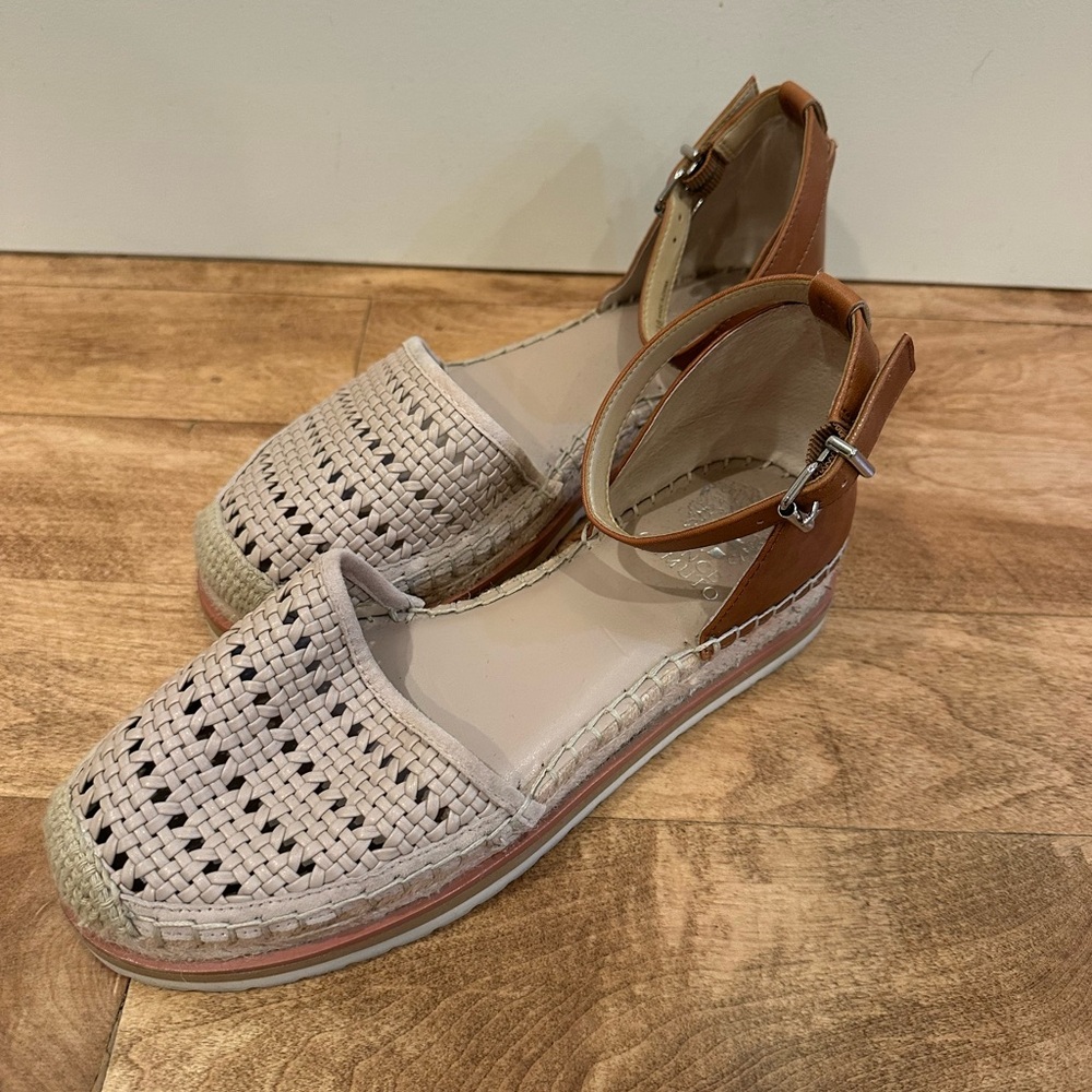 Vince Camuto Cream and Tan Espadrilles